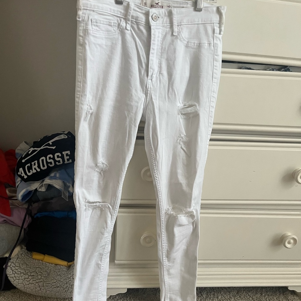 Hollister white skinny jeans